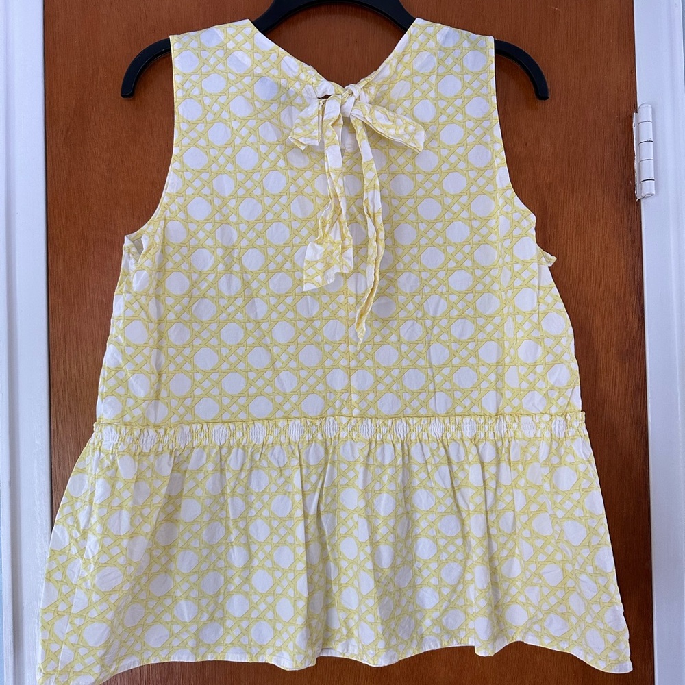 Ann Taylor Yellow Geometric Sleeveless Blouse - Picture 2 of 6
